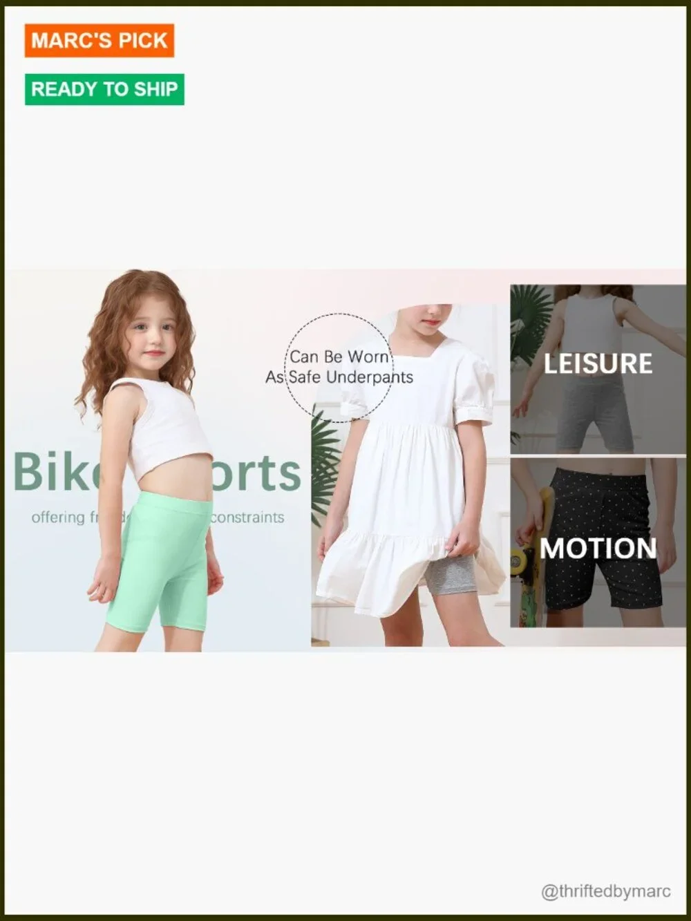 6 Pack Toddler Girls Bike Shorts Soft Cotton Summer Dancewear